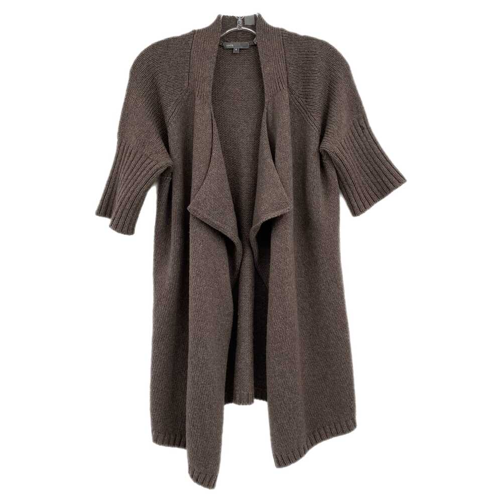 Vince Brown Knit Short Sleeve Cardigan | Womens S